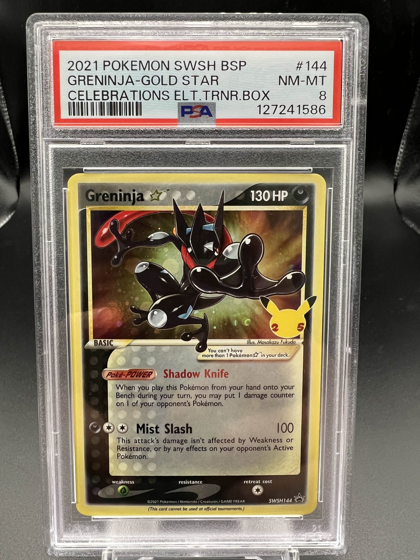 Pokemon 2021 Greninja Gold Star - Celebrations BSP - P2 - PSA 8