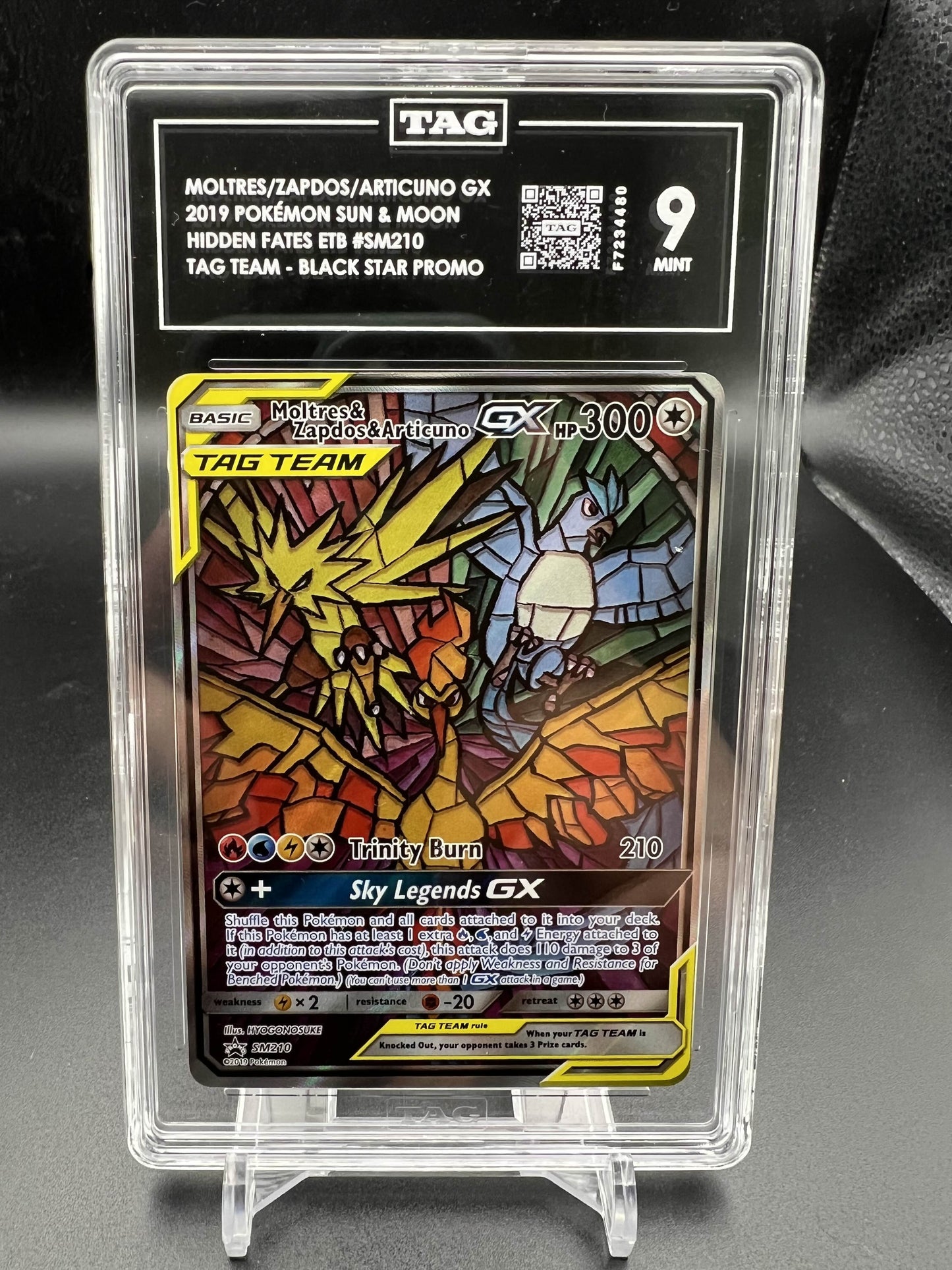 Pokemon 2019 Moltres/Zapdos/Articuno GX - Hidden Fates Black Star Promo - Tag Team - TAG 9