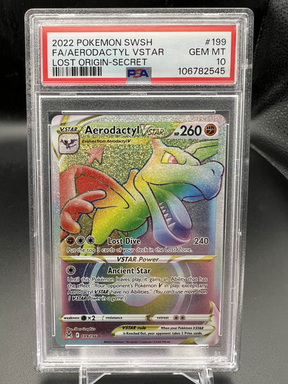Pokemon 2022 Aerodactyl VSTAR FA - Lost Origin - Secret - PSA 10