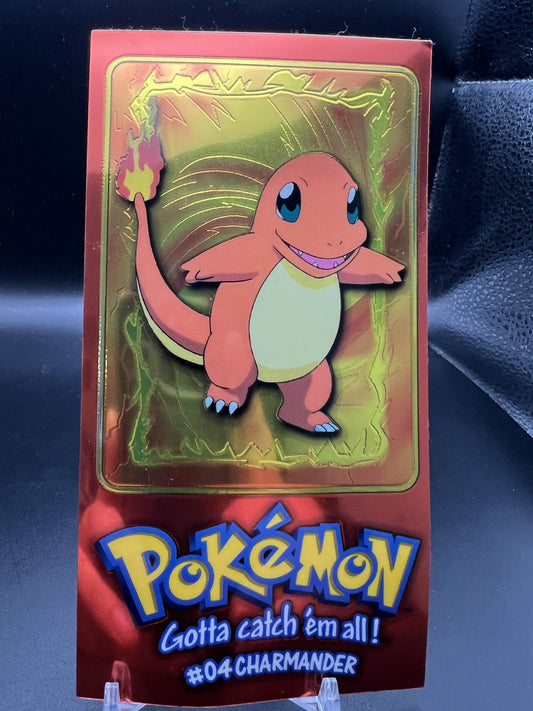 Charmander 4 of 5 Topps 1999 Chrome Oversized Box Topper Series 1 Pokemon Card