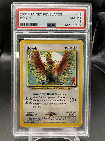Pokemon 2001 Ho-Oh Neo Revelation PSA 8