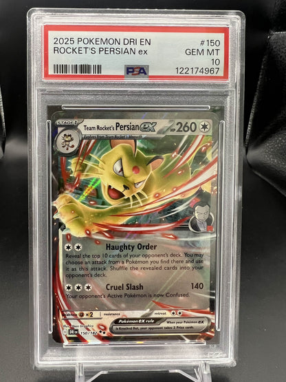 Pokemon 2025 Team Rocket's Persian ex - Destined Rivals - PSA 10