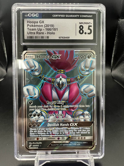 Pokemon 2019 Hoopa GX - Team Up - Ultra Rare Holo - CGC 8.5