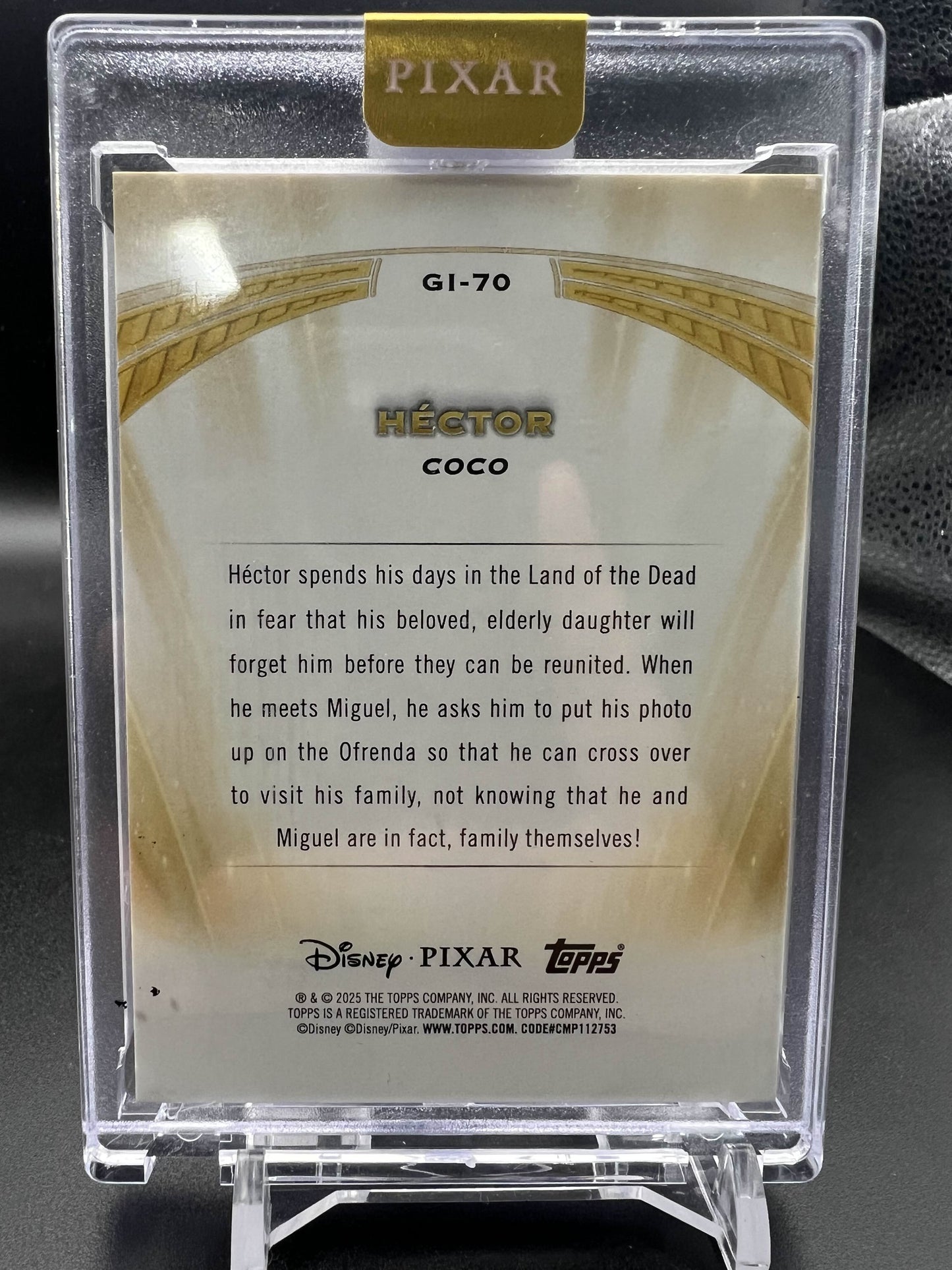2025 Topps Pixar Gold Hector Golden Icons (Encased) 11/25 #GI-70