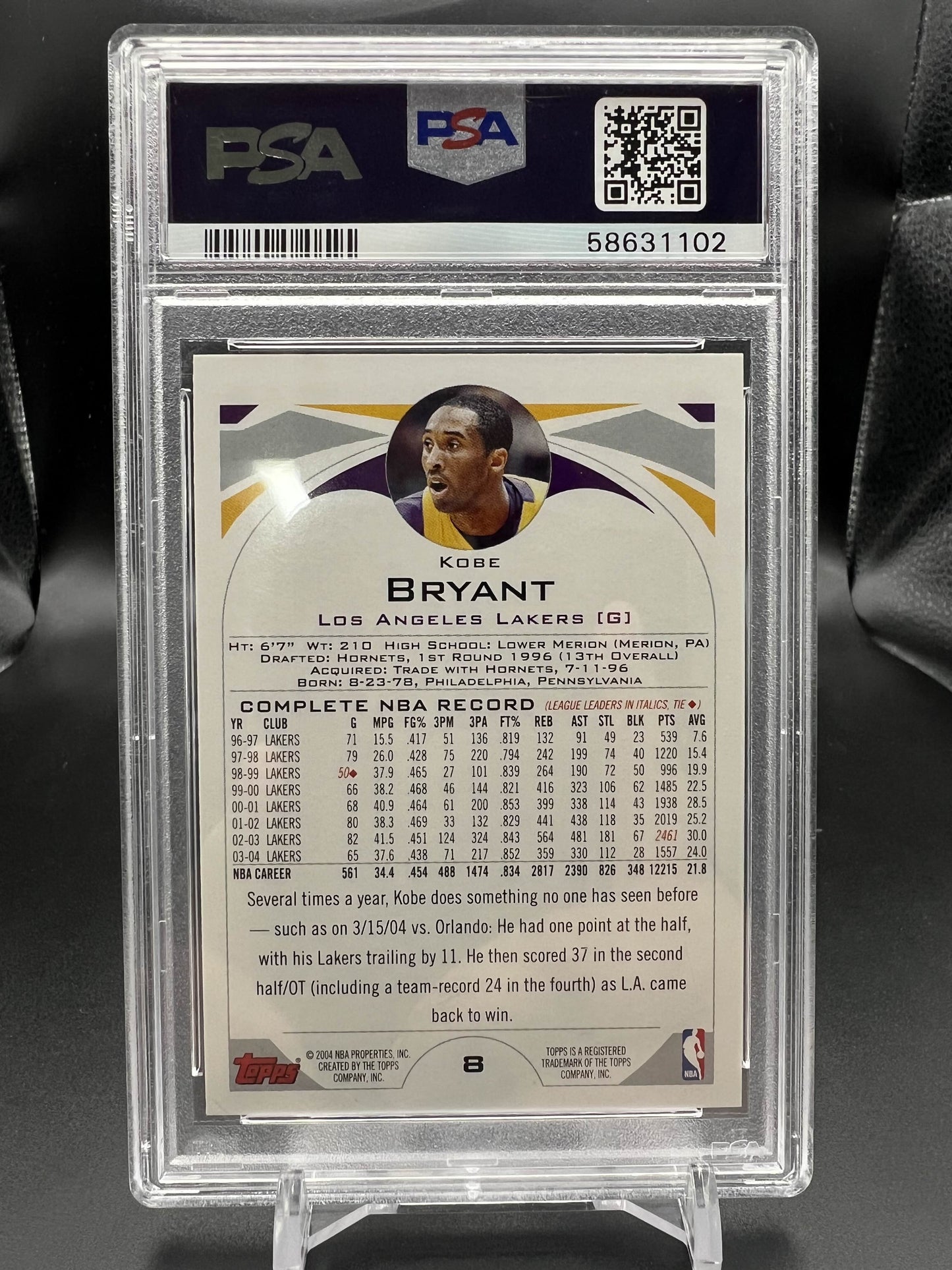 Topps 2004 Kobe Bryant - PSA 9