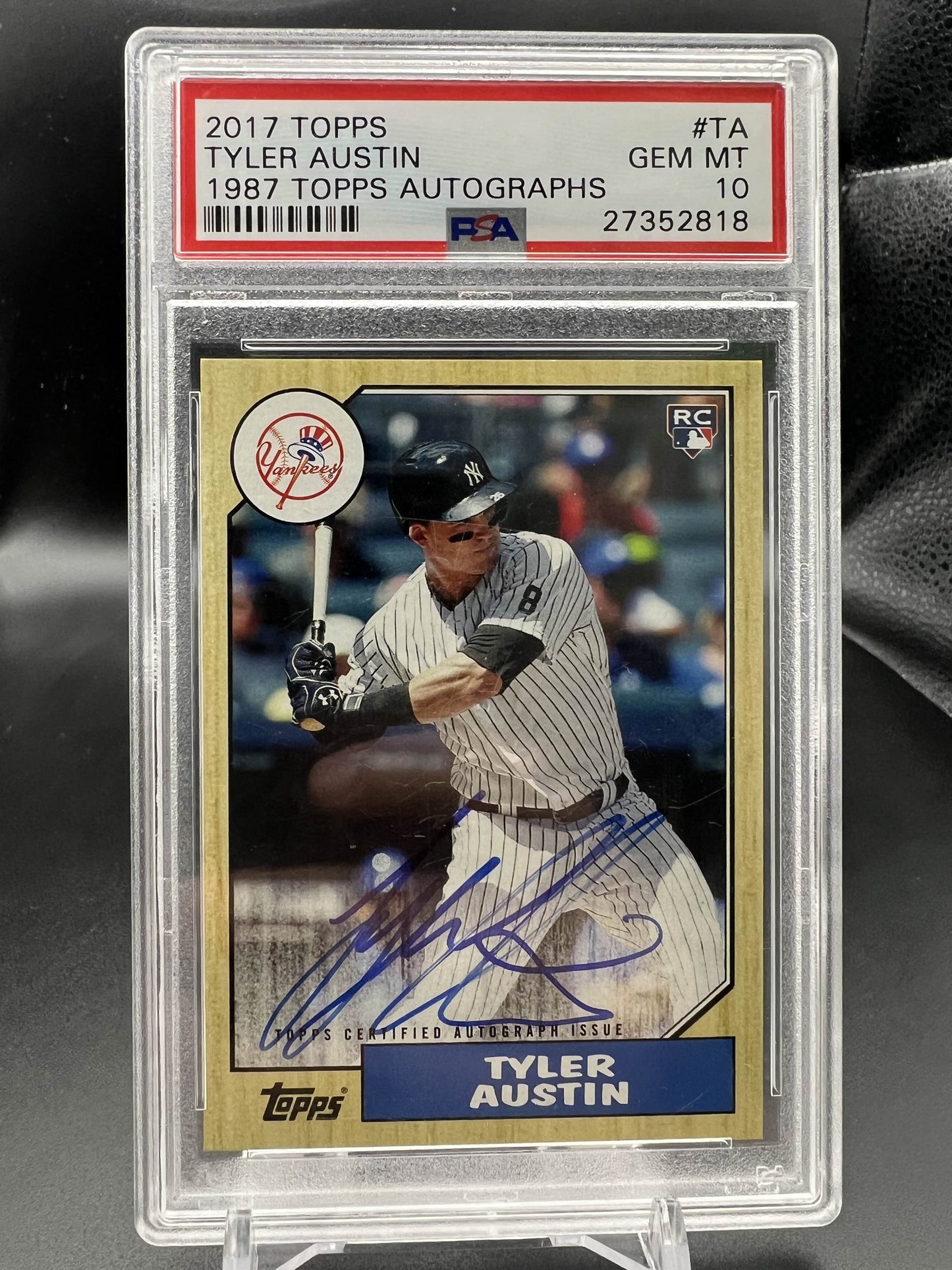 Topps 2017 Tyler Austin - 1987 Topps Autographs - PSA 10