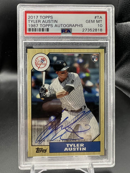 Topps 2017 Tyler Austin - 1987 Topps Autographs - PSA 10