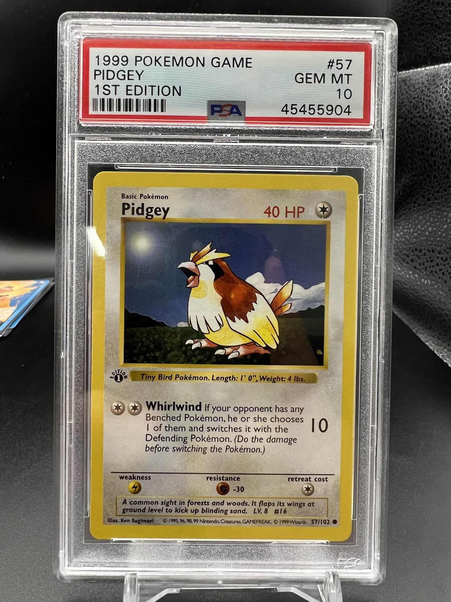 Pokemon 1999 Pidgey - Base Set 1st Edition - PSA 10