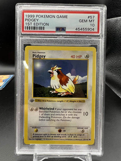 Pokemon 1999 Pidgey - Base Set 1st Edition - PSA 10