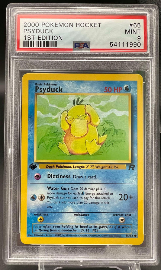 Pokemon 2000 Psyduck - Team Rocket 1st Edition - PSA 9