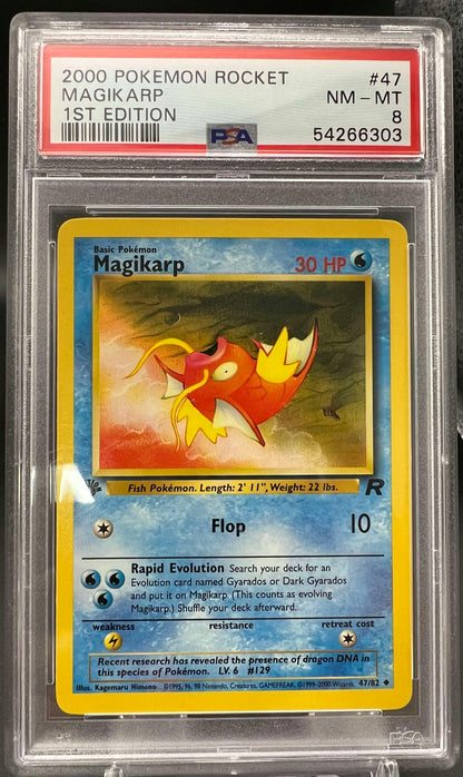 Pokemon 2000 Magikarp - Team Rocket 1st Edition - PSA 8