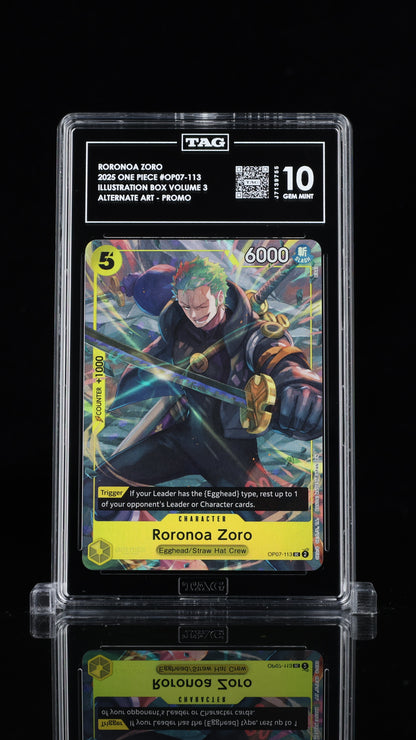 One Piece 2025 Roronoa Zoro - Illustration Box Vol. 3 - Alt Art Promo - TAG 10 "P1"