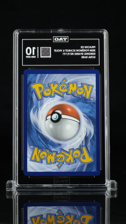 Pokemon 2024 Pikachu ex - Surging Sparks - Ultra Rare - TAG 10