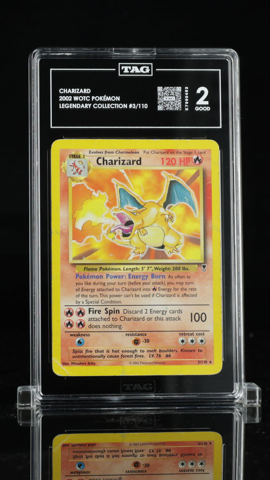 Pokemon 2002 Charizard - Legendary Collection 3/110 - WotC - TAG 2