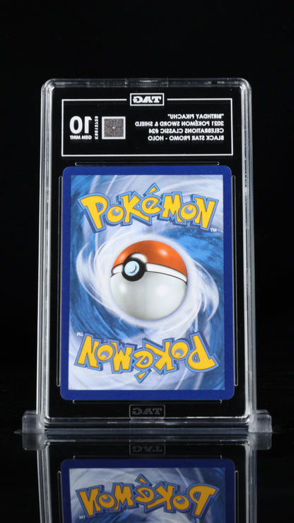 Pokemon 2021 "Birthday Pikachu" Celebrations Classic - Black Star Promo - Holo TAG 10