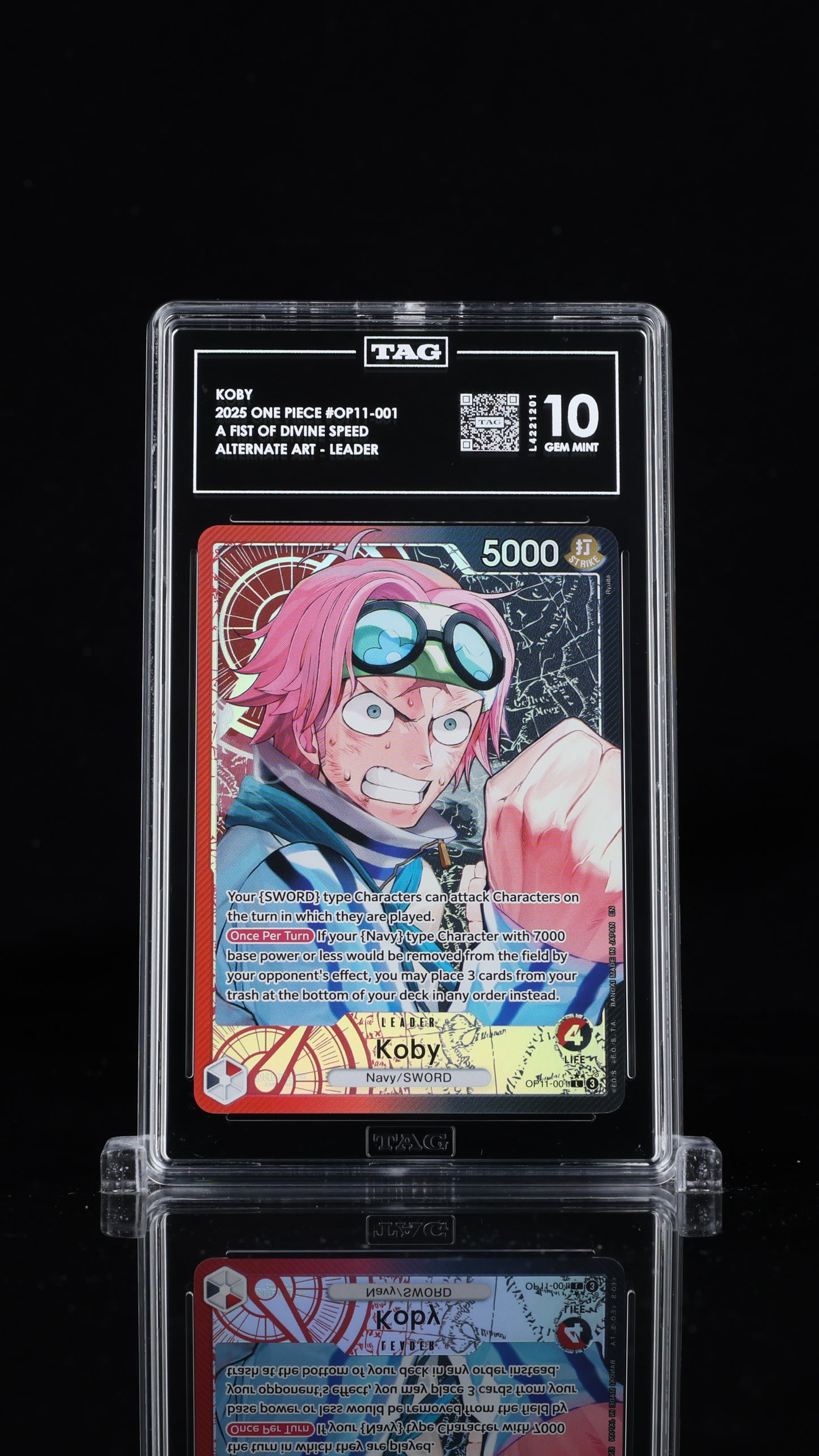 One Piece 2025 Koby OP11-001 Leader Alt Art - TAG 10