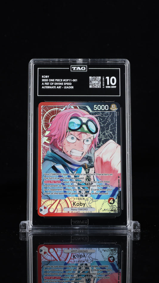 One Piece 2025 Koby OP11-001 Leader Alt Art - TAG 10