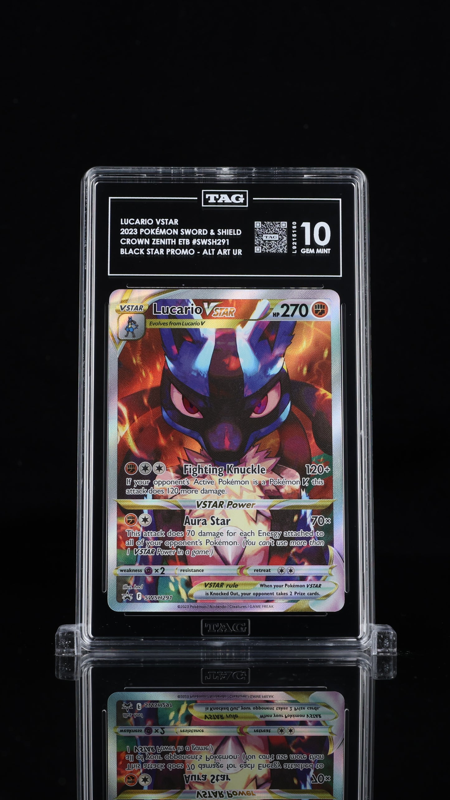 Pokemon 2023 Lucario VSTAR SWSH291 UR - Crown Zenith ETB Promo - TAG 10