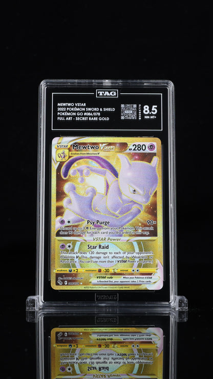 Pokemon 2022 Mewtwo VSTAR 086/078 - Pokemon GO SR Gold - TAG 8.5