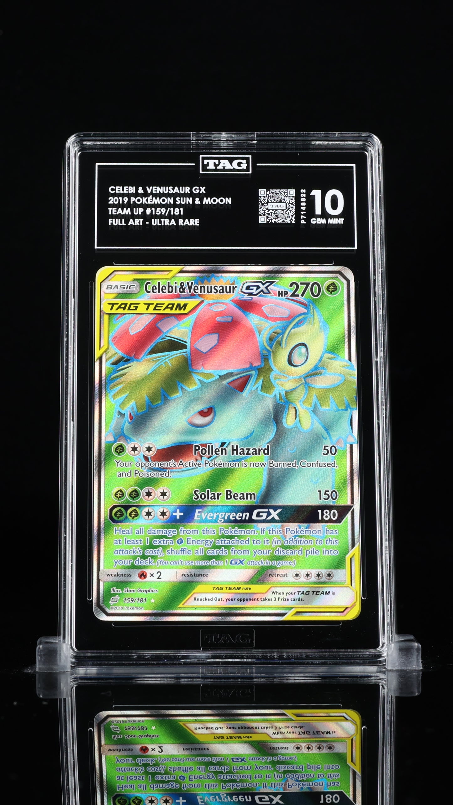 Pokemon 2019 Celebi & Venusaur GX - Team Up - Full Art Ultra Rare - TAG 10