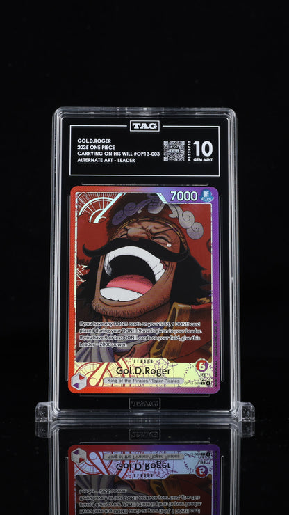 One Piece 2025 Gol D Roger OP13-003 Leader Alt Art EN - TAG 10