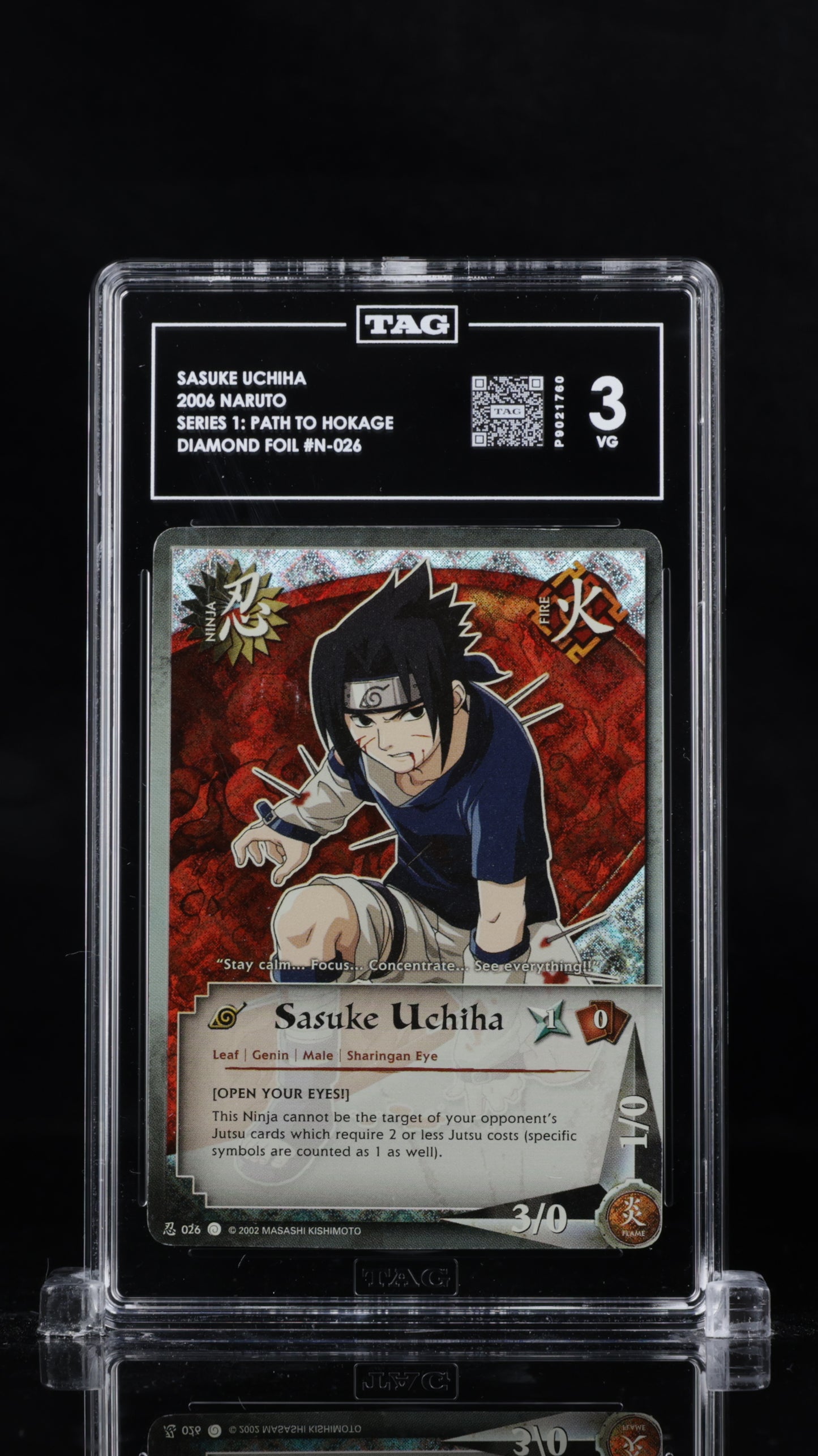 Naruto 2006 Sasuke Uchiha - Series 1: Path to Hokage - Diamond Foil - TAG 3