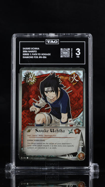 Naruto 2006 Sasuke Uchiha - Series 1: Path to Hokage - Diamond Foil - TAG 3