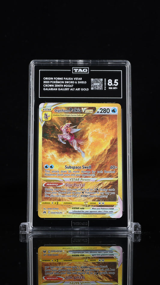 Pokemon 2023 Origin Forme Palkia VSTAR GG67 - Crown Zenith - AA Gold - TAG 8.5