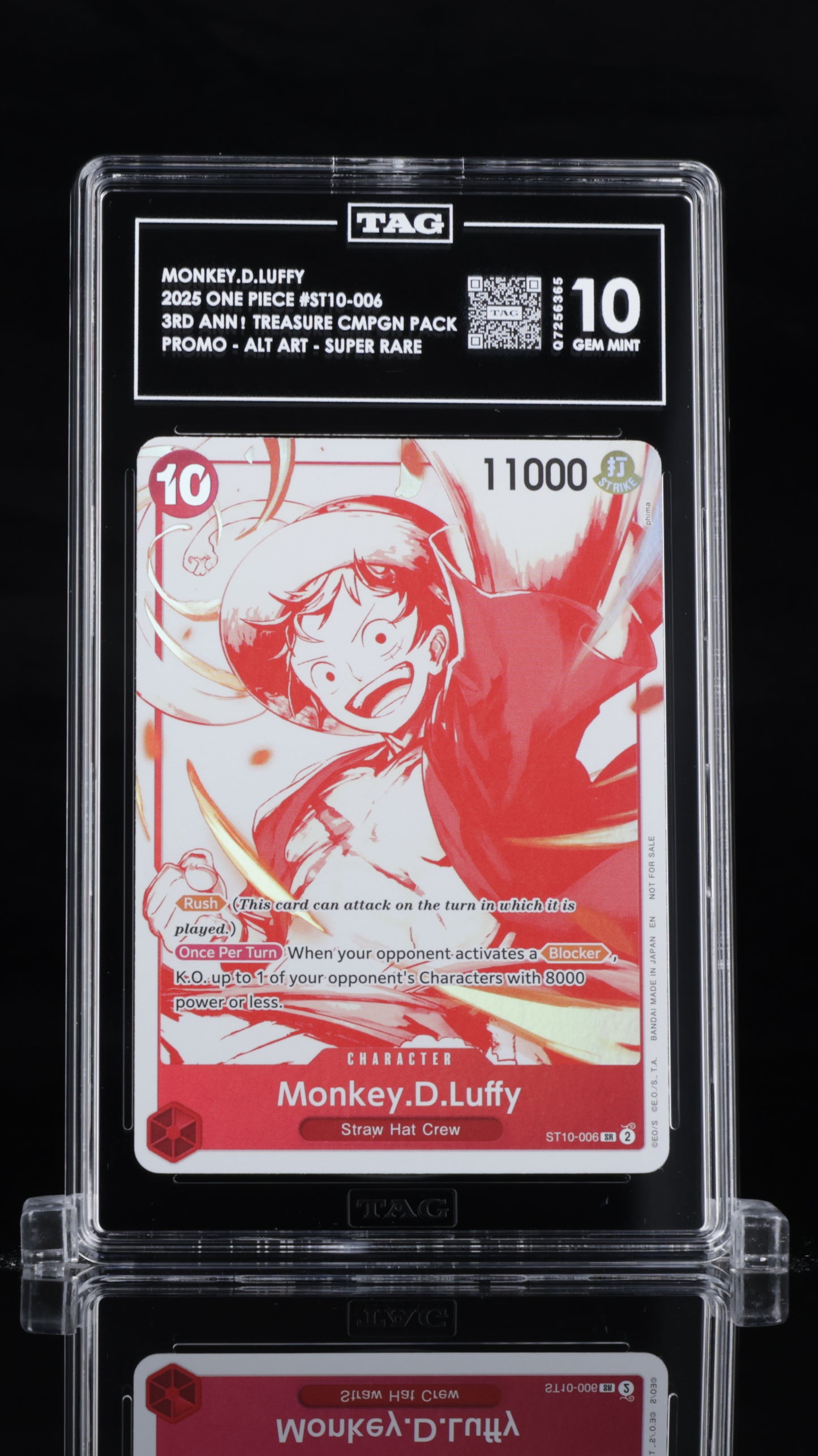 One Piece 2025 Monkey.D.Luffy 3rd Anni. Treasure Campaign Pack Promo - Alt Art SR - TAG 10 "P2"