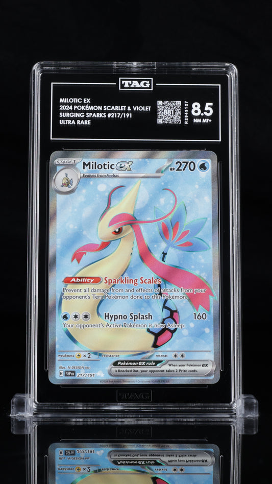 Pokemon 2024 Milotic ex - Surging Sparks - Ultra Rare - TAG 8.5