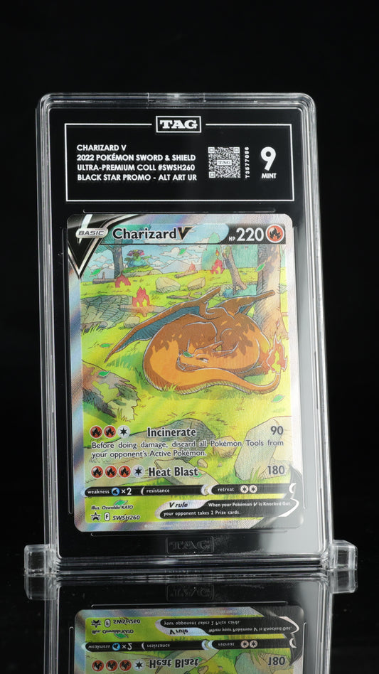 Pokemon 2022 Charizard V - UPC Black Star Promo - TAG 9