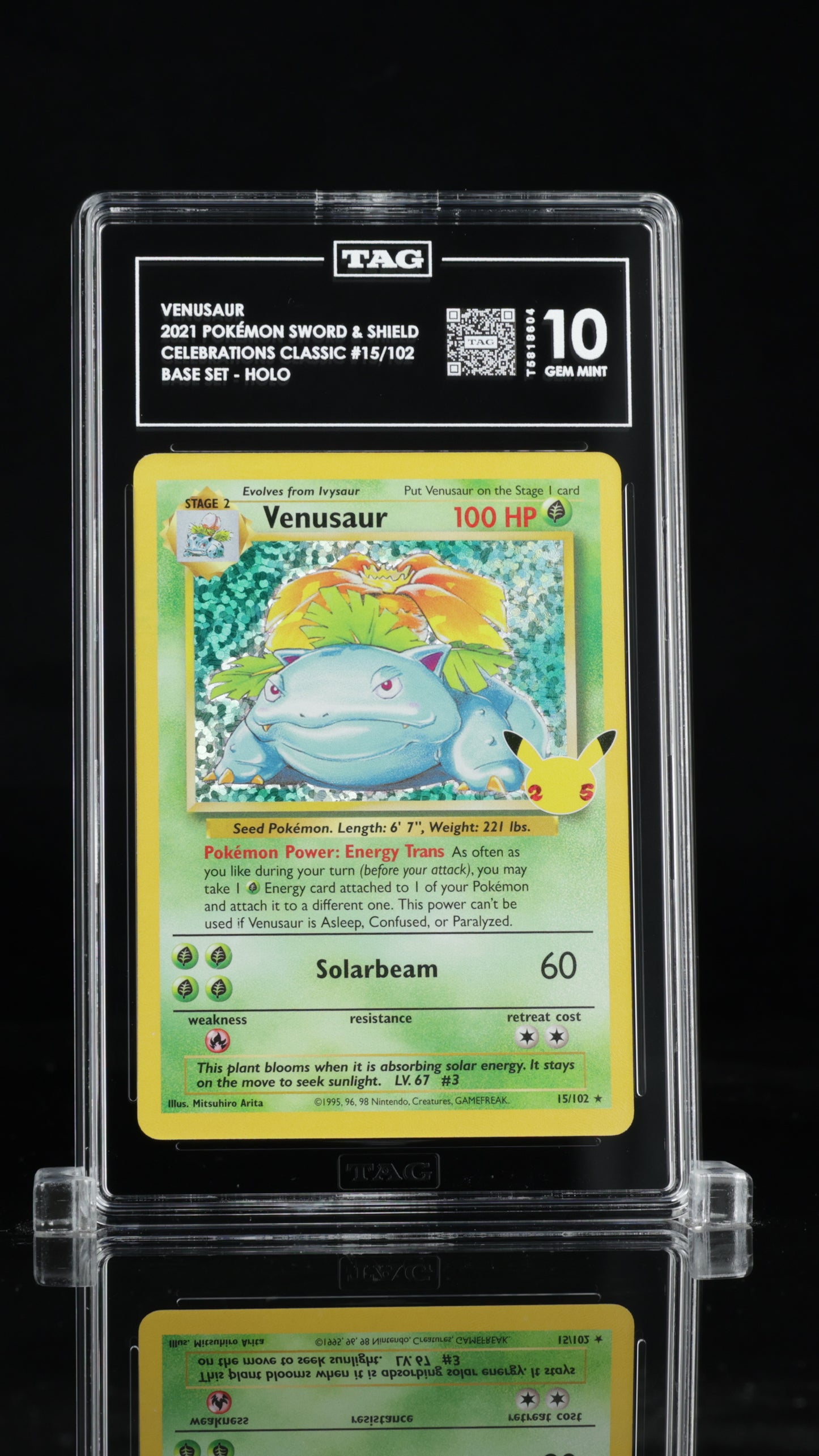 Pokemon 2021 Venusaur - Celebrations Classic - Base Set Holo - TAG 10