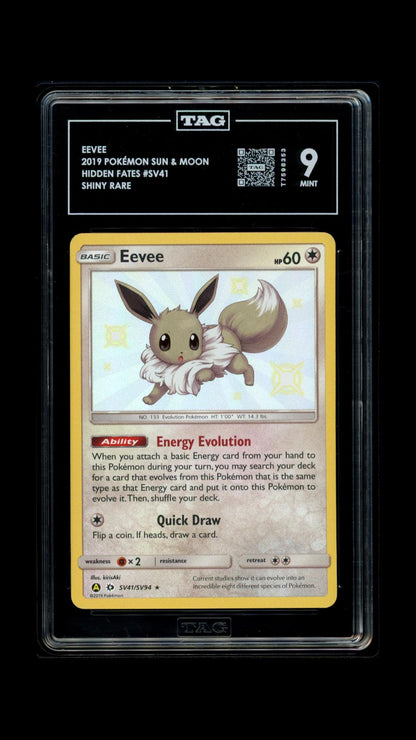 Pokemon 2019 Eevee SV41/SV94 - Hidden Fates Shiny Rare - TAG 9