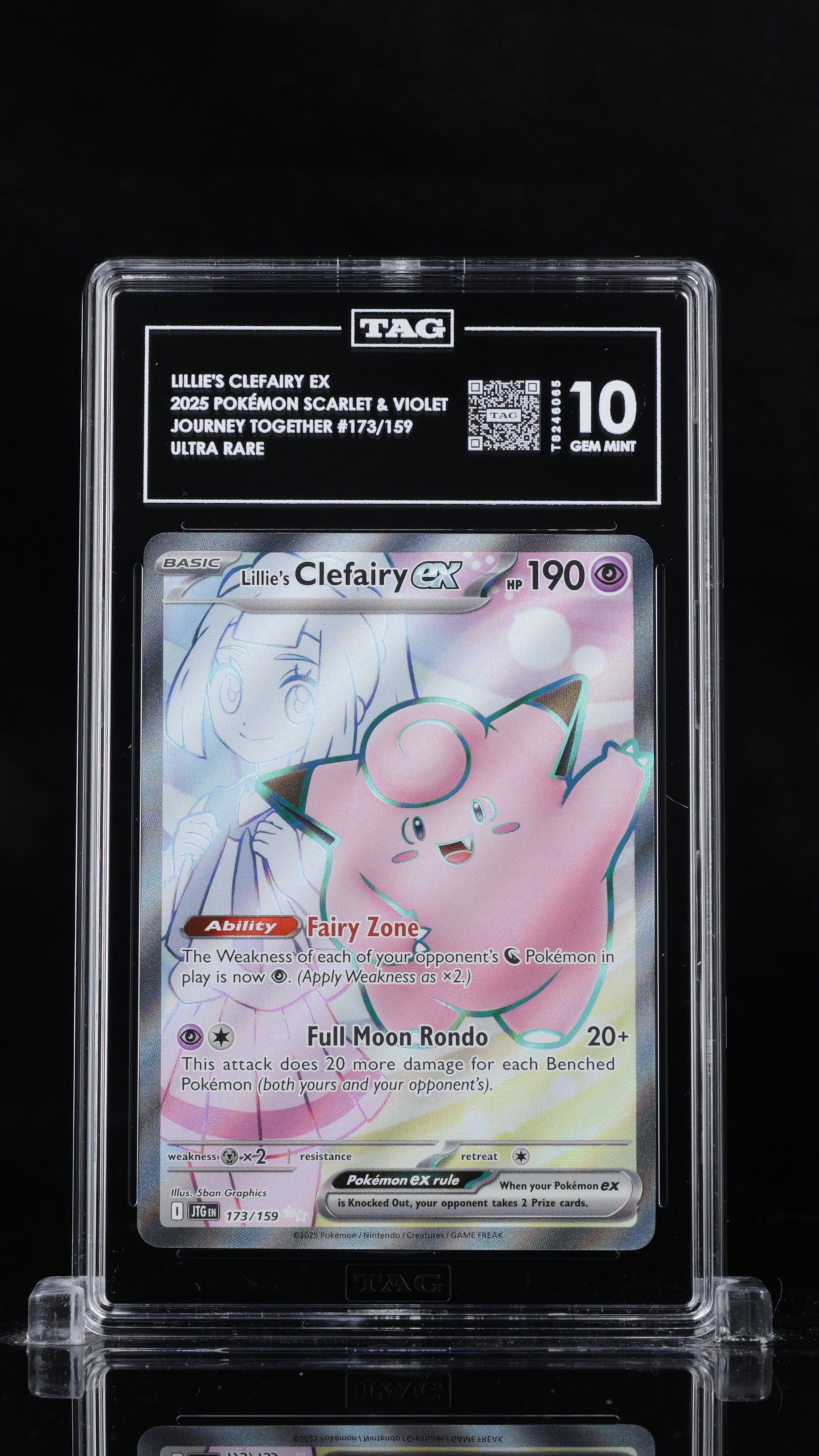 Pokemon 2025 Lillie's Clefairy ex - Journey Together - Ultra Rare - TAG 10