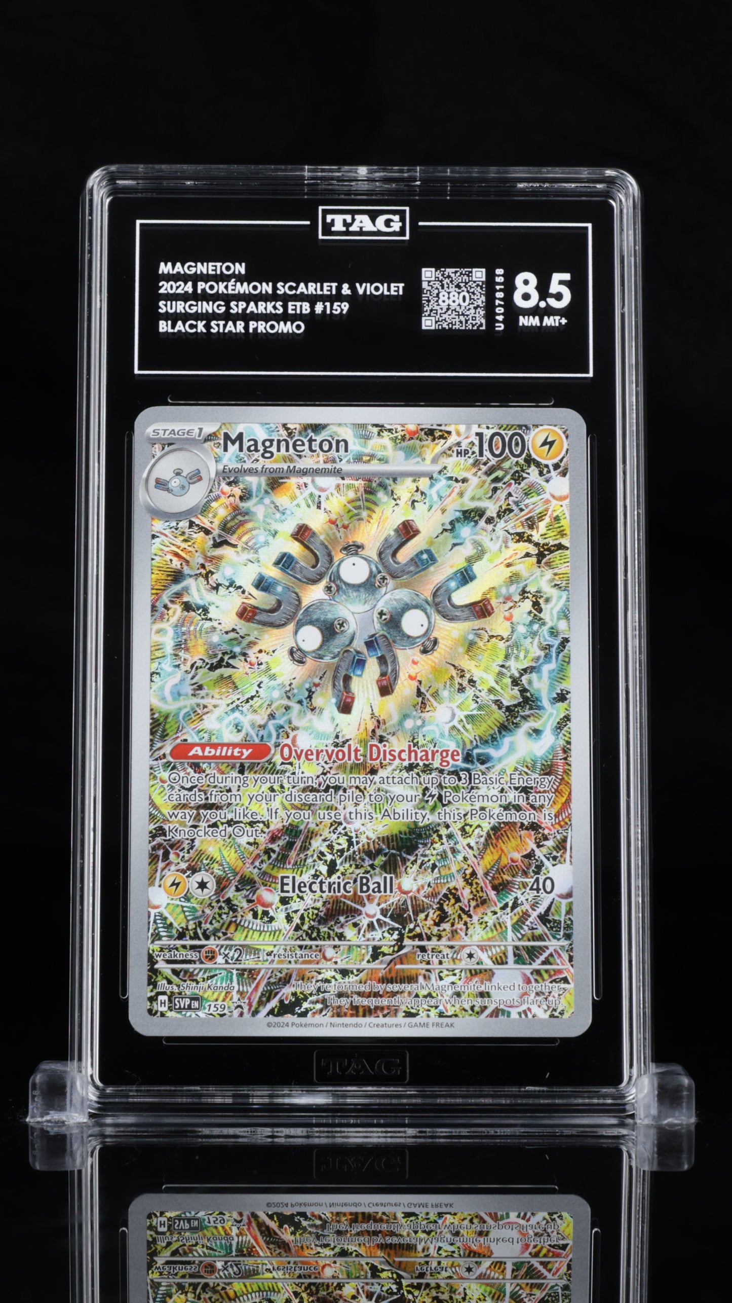 Pokemon 2024 Magneton - Surging Sparks ETB - Promo - TAG 8.5