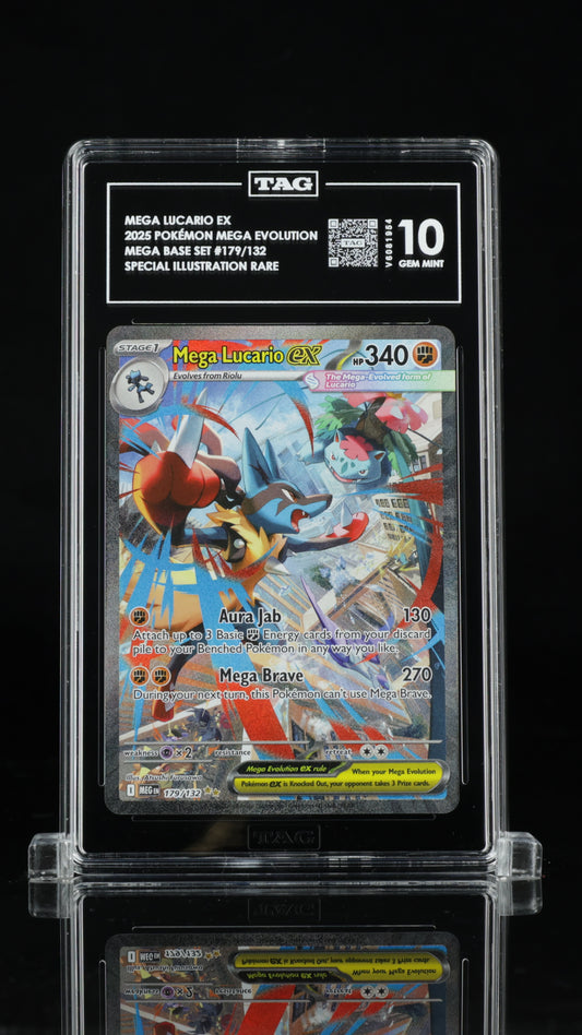 Pokemon 2025 Mega Lucario ex - Mega Evolution Base - SIR - TAG 10