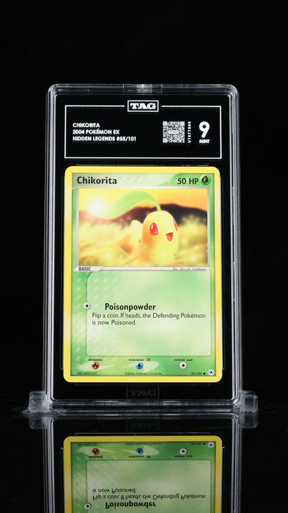 Pokemon 2004 Chikorita - Hidden Legends EX - TAG 9