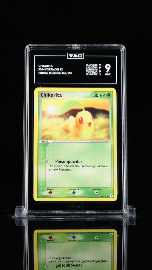 Pokemon 2004 Chikorita - Hidden Legends EX - TAG 9