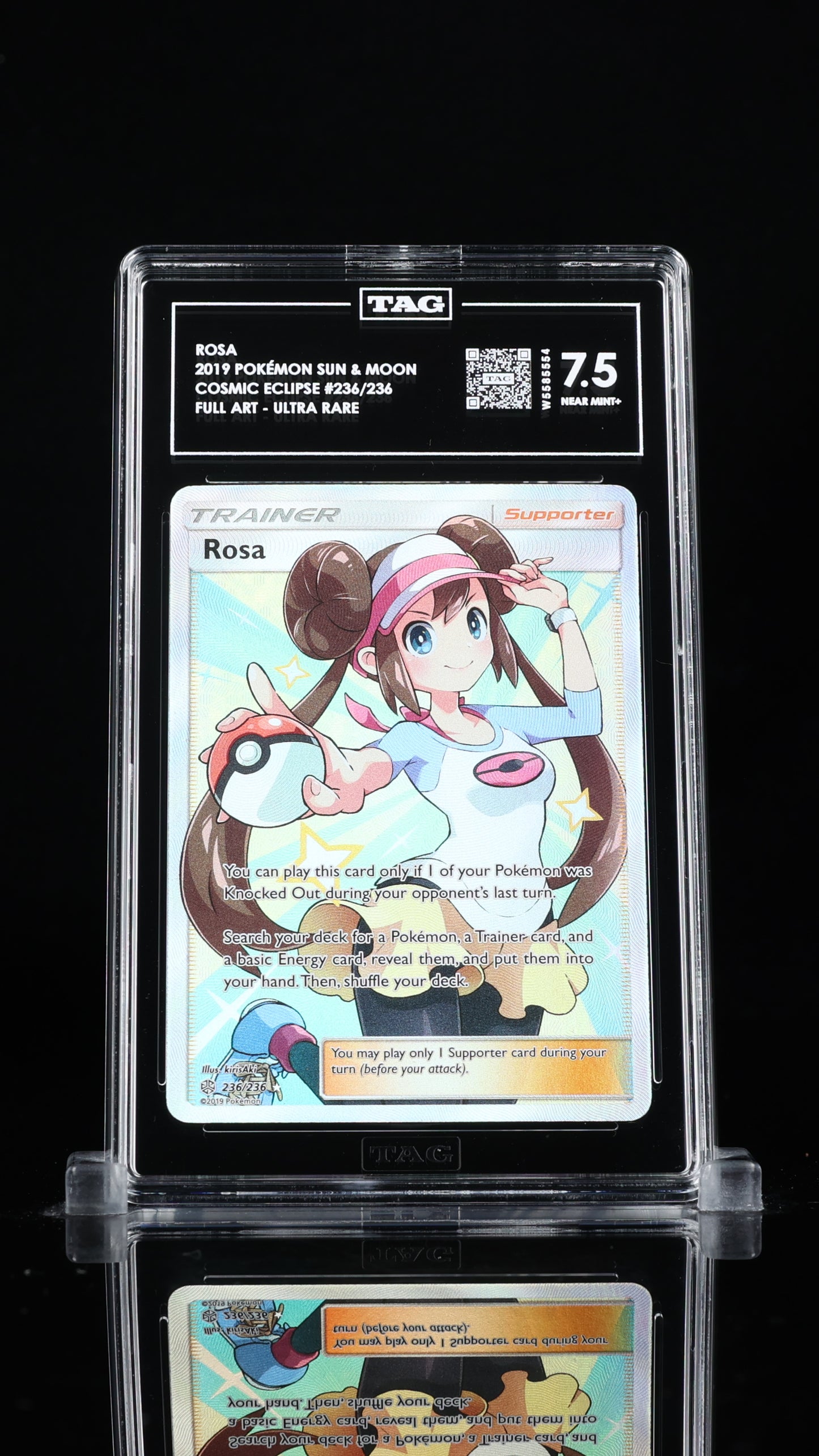 Pokemon 2019 Rosa - Cosmic Eclipse - Full Art Ultra Rare - TAG 7.5