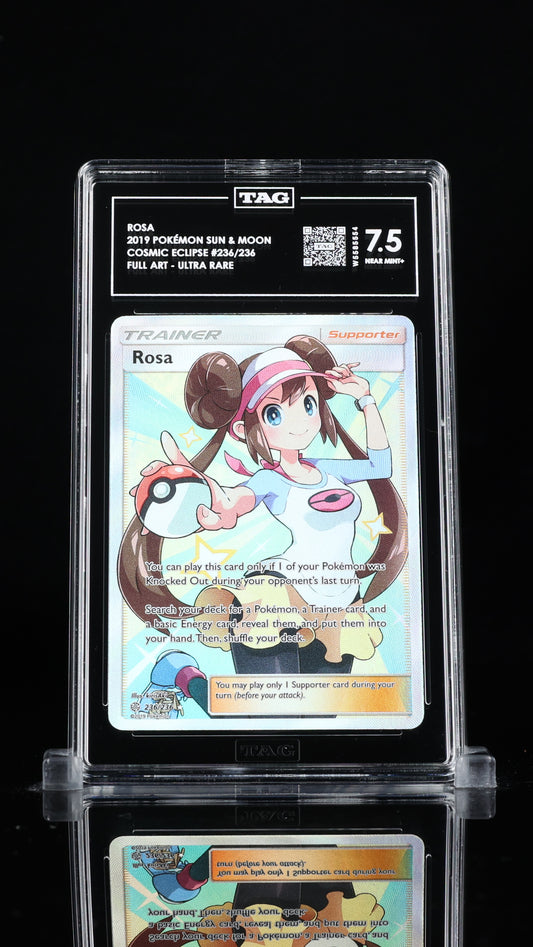 Pokemon 2019 Rosa - Cosmic Eclipse - Full Art Ultra Rare - TAG 7.5