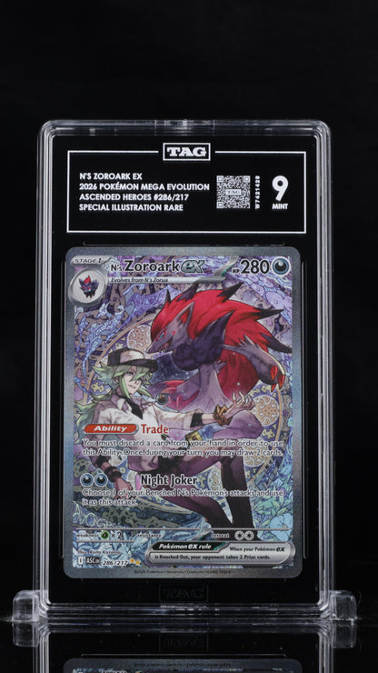 Pokemon 2026 N's Zoroark ex 286/217 - ME: Ascended Heroes SIR - TAG 9