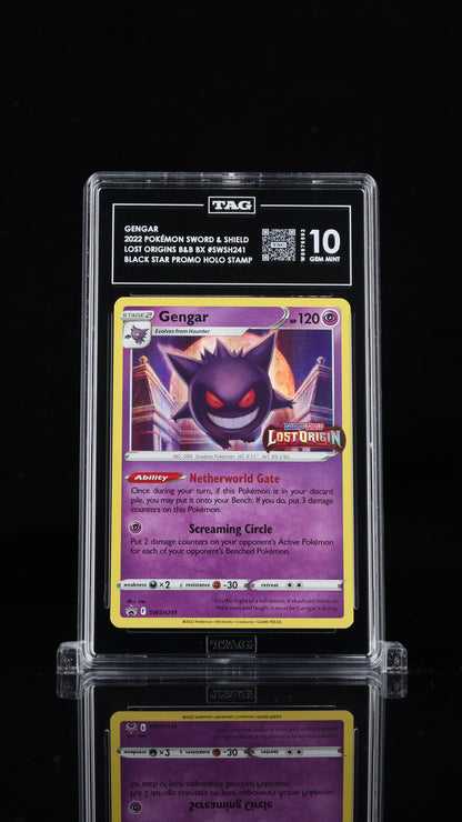 Pokemon 2022 Gengar SWSH241 - Lost Origins B&B Box Holo Stamp - TAG 10