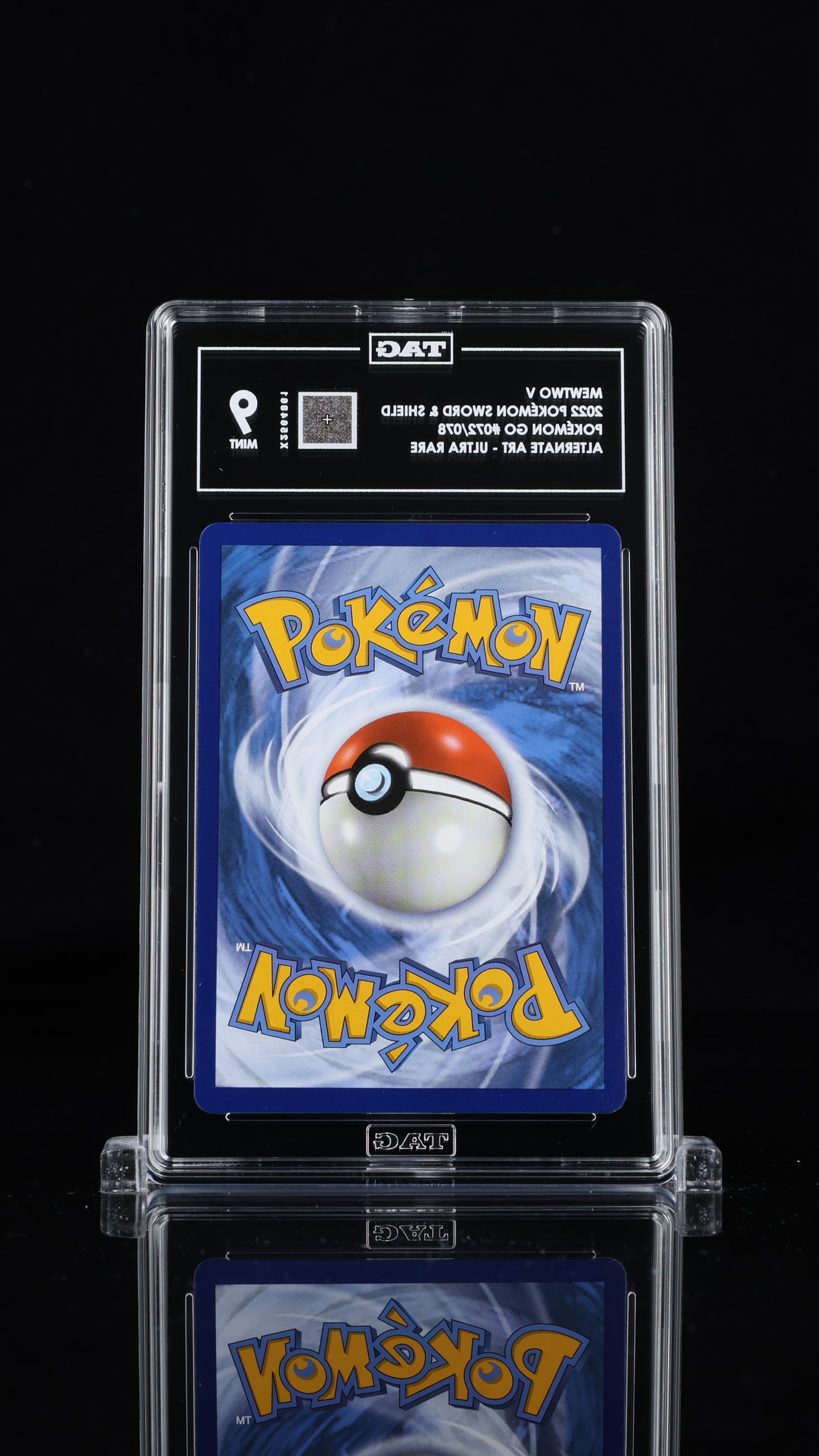 Pokemon 2022 Mewtwo V 072/078 - Pokemon GO Alt Art Ultra Rare - TAG 9