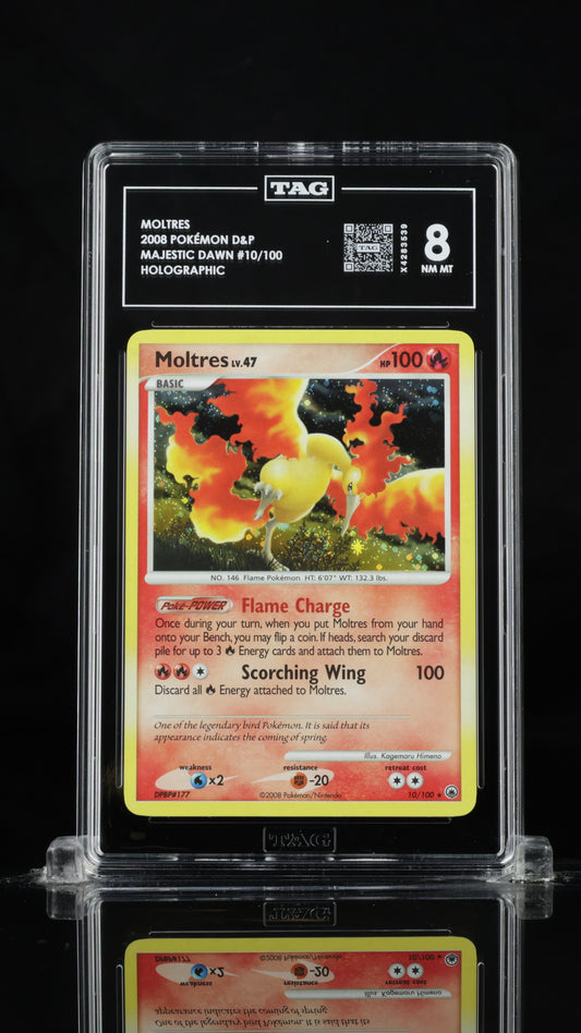 Pokemon Moltres 10/100 Holographic Majestic Dawn TAG 8