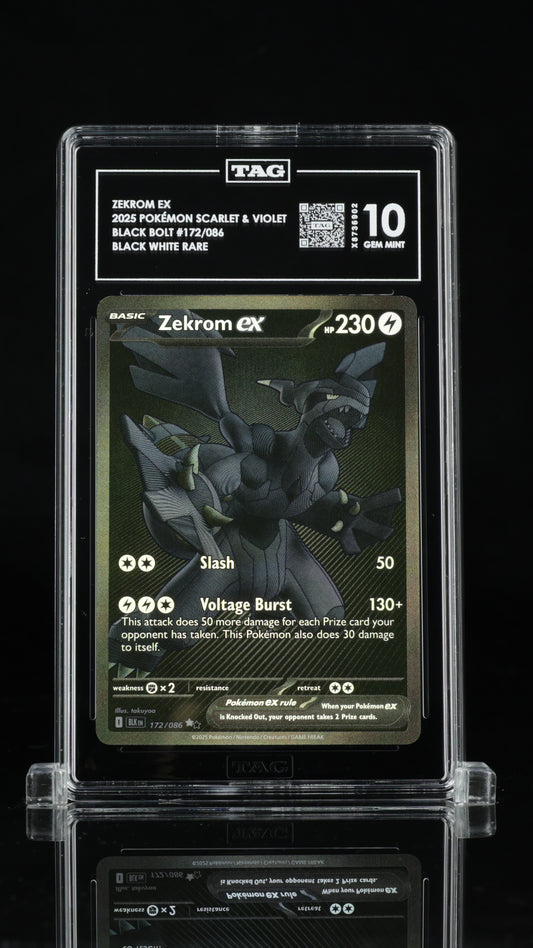 Pokemon 2025 Zekrom ex - Black Bolt - Black White Rare - TAG 10