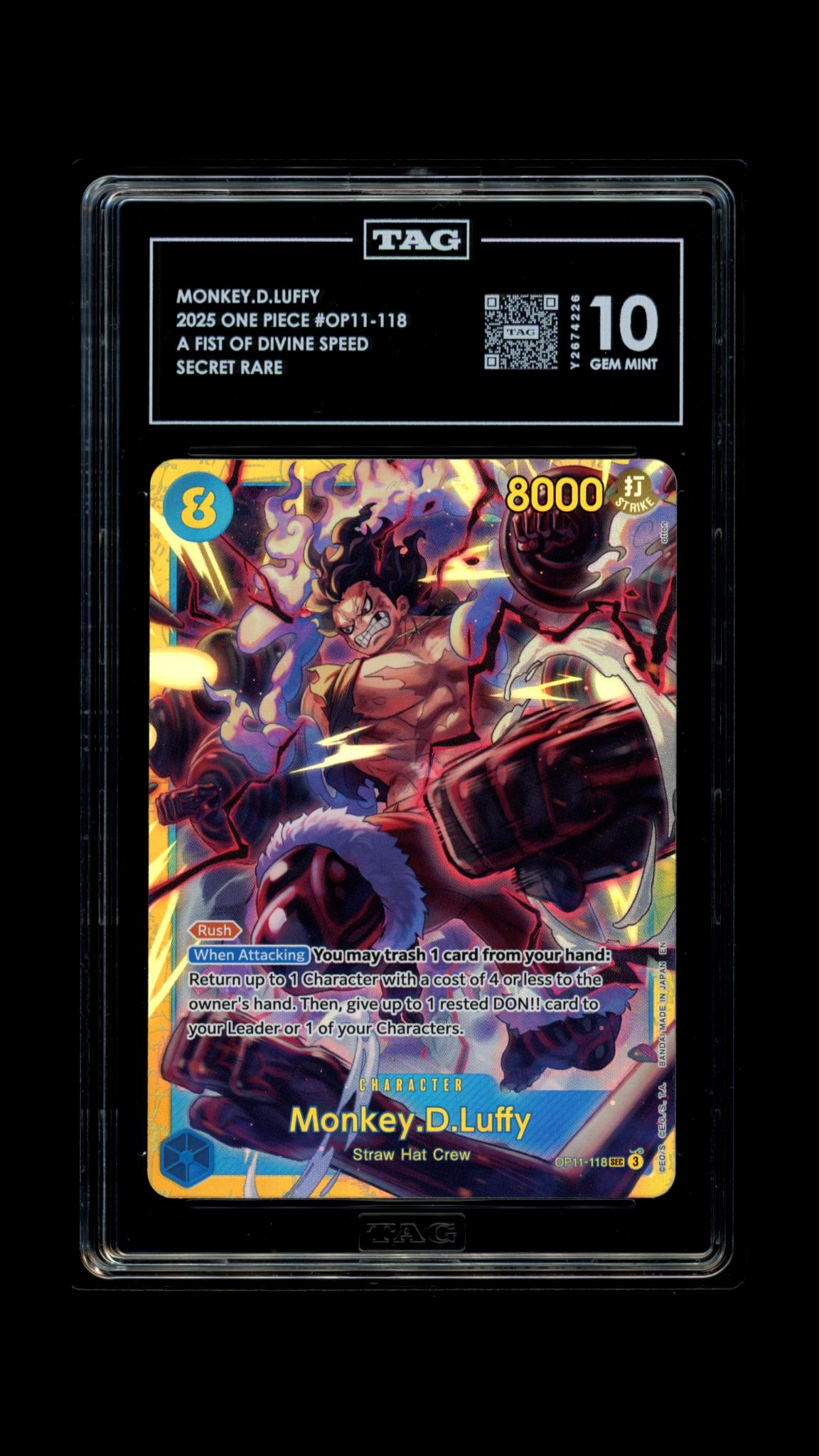 One Piece 2025 Monkey.D.Luffy - A Fist of Divine Speed - SR - TAG 10