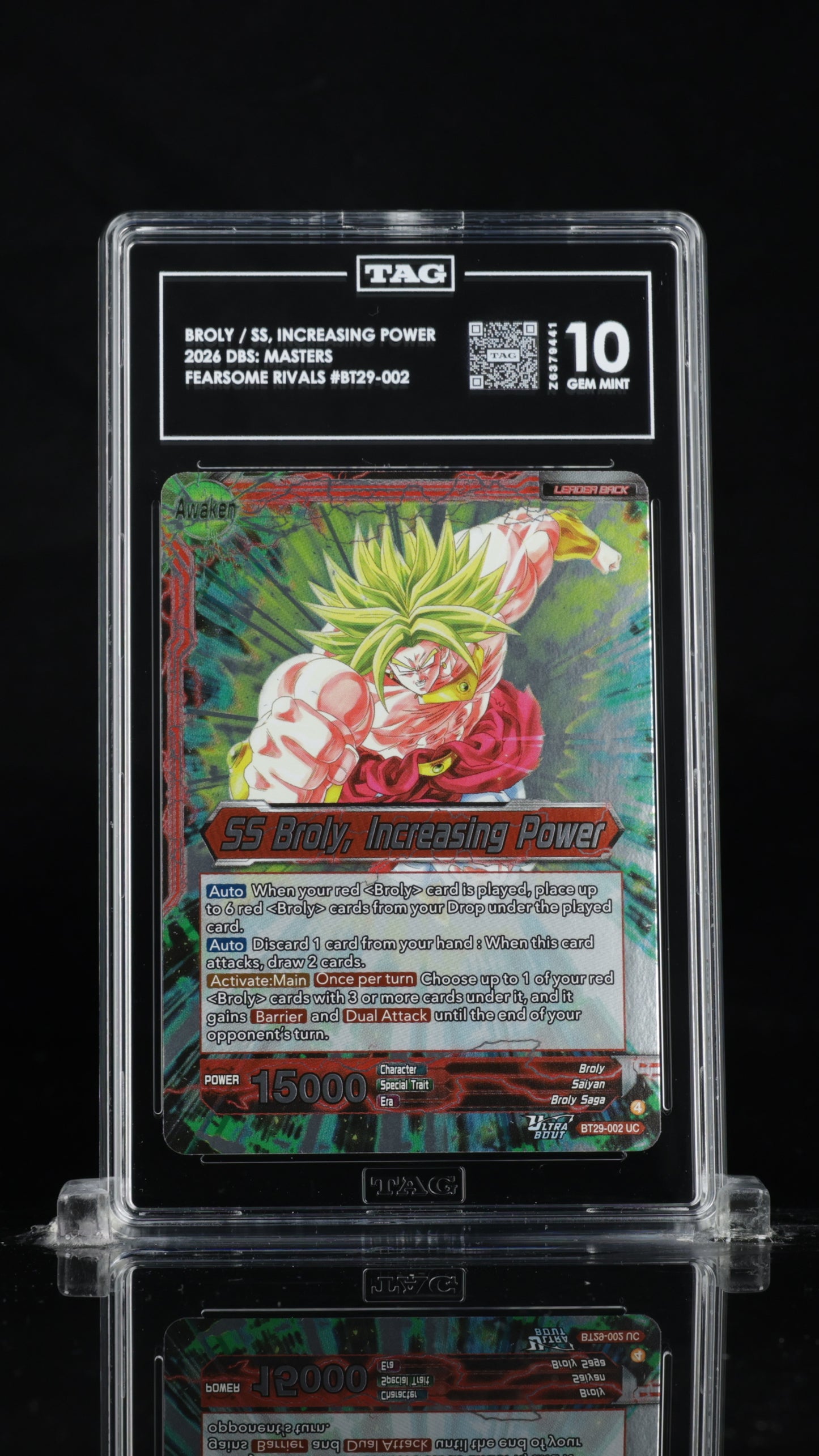 DBSM 2026 SS Broly, Increasing Power - Fearsome Rivals - BT29-002 - TAG 10