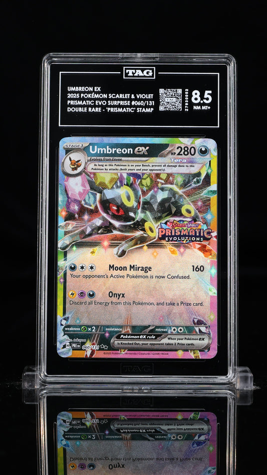 Pokemon 2025 Umbreon ex Prismatic Evo. Surprise - Double Rare - "Prismatic" Stamp - TAG 8.5