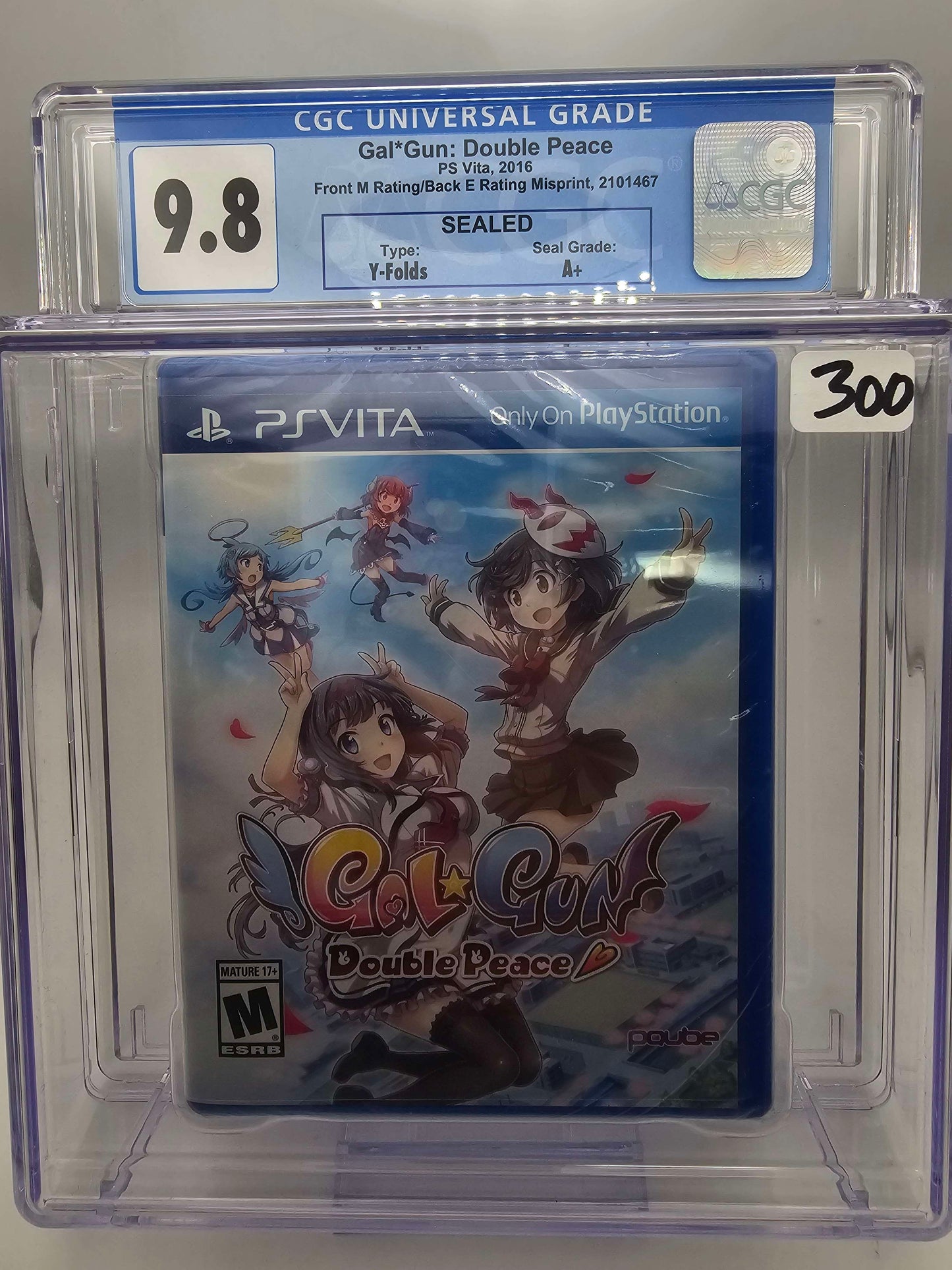 Gun Gal Double Peace PS Vita Front M Rating/Back E Rating Misprint CGC 9.8