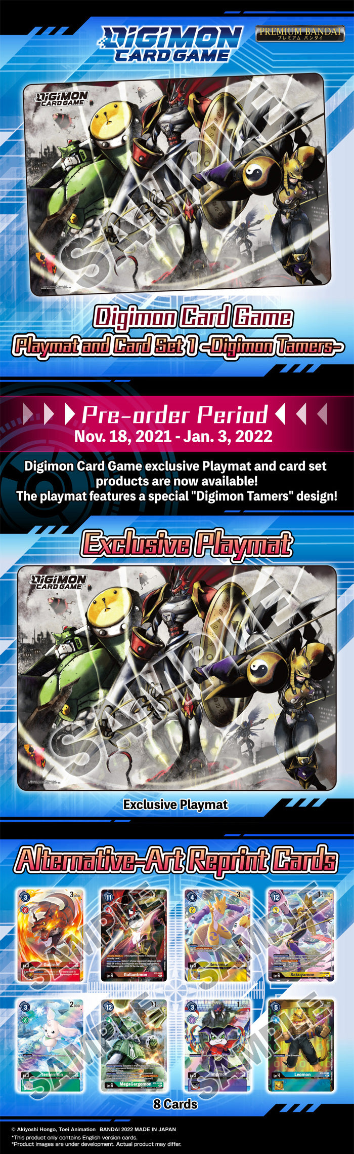 Digimon Card Game Playmat and Card Set 1 Digimon Tamers [PB-08]